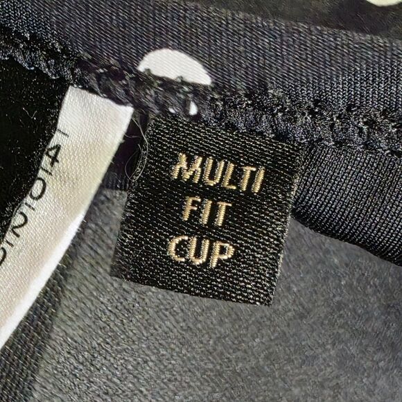 NIP TUCK Pin-Up Perfection! Black & White Polka Dot Ruched Tankini Top Size 10 - Picture 10 of 11